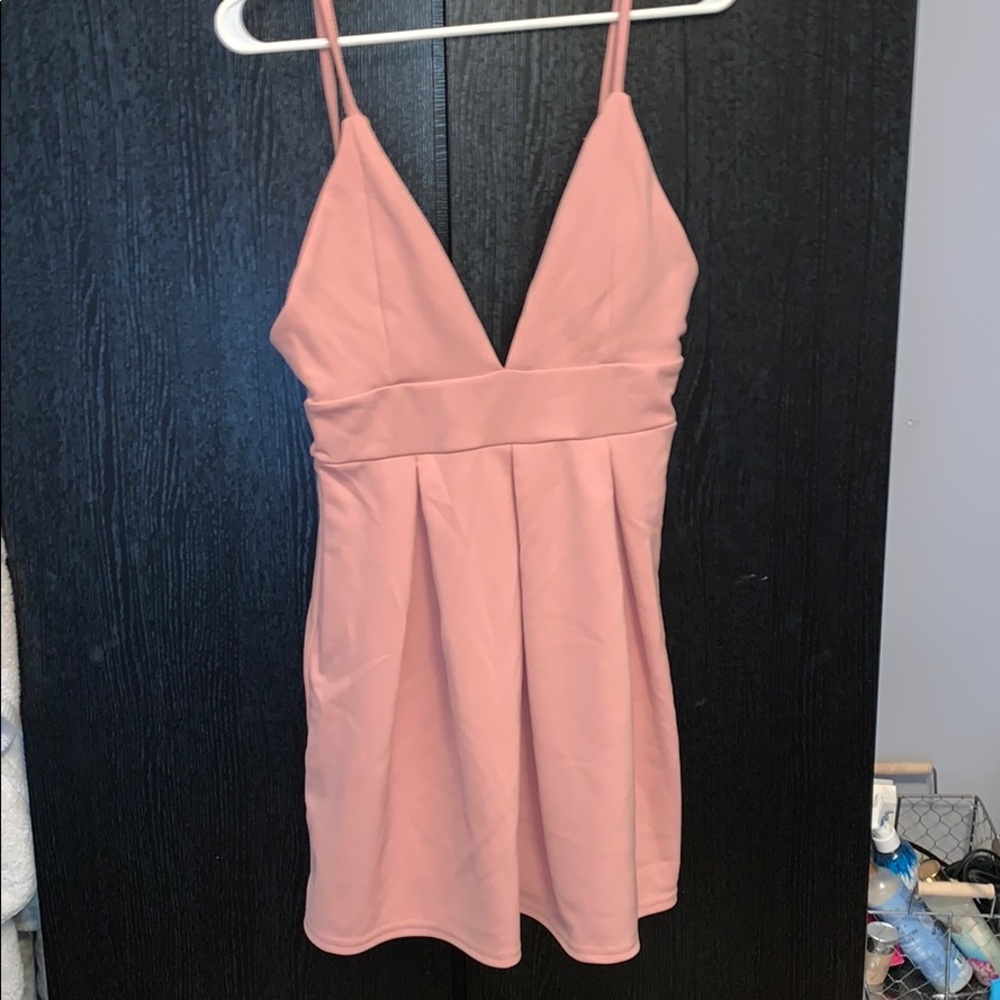 Missguided pink skater dress
